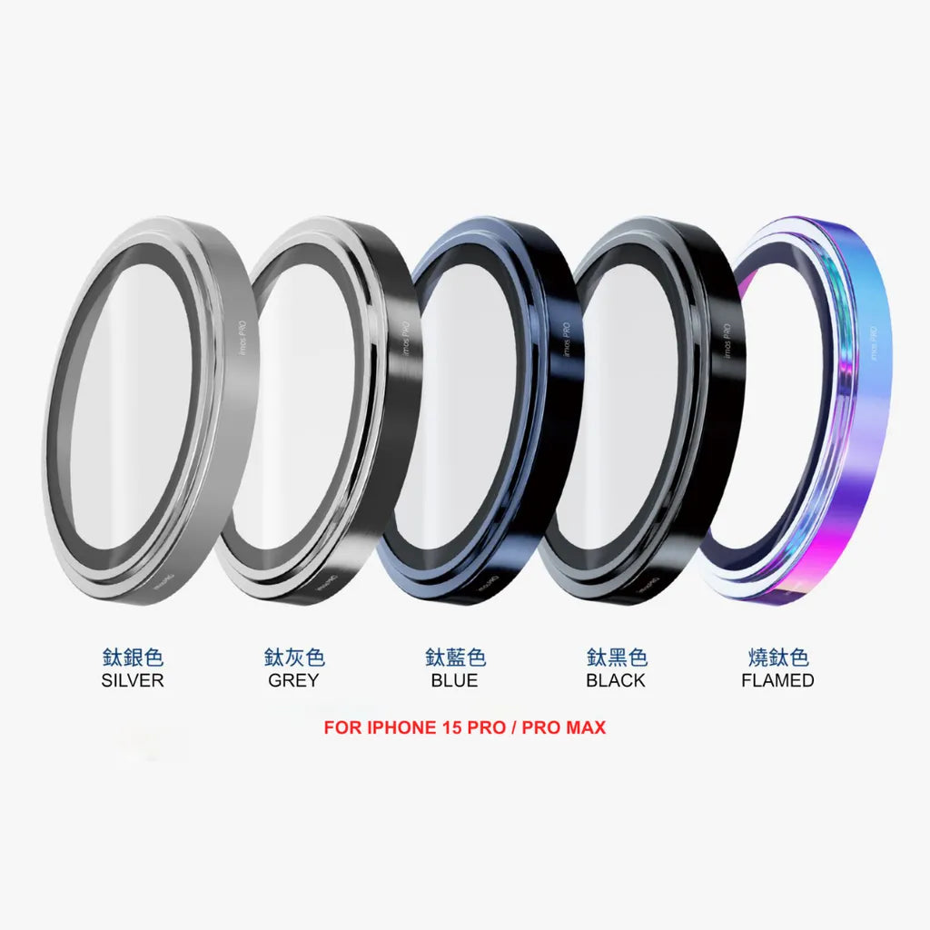 iMos iPhone 15 Pro Sapphire PVDSS™ Stainless Lens Ring