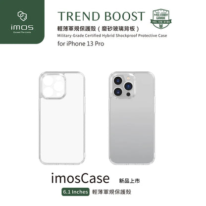 iMos iPhone 13 Pro Trend Boost Matte Glass Clear Case