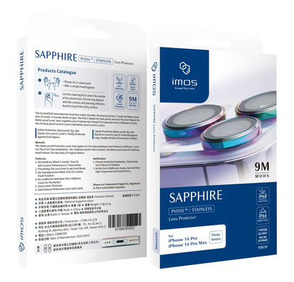 iMos iPhone 14 Pro / 14 Pro Max Sapphire PVDSS™ Stainless Lens Protector