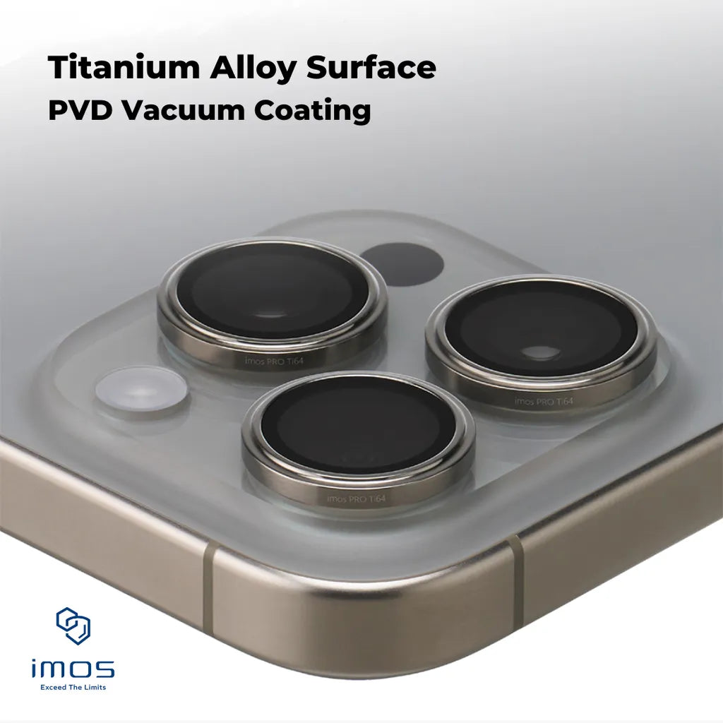 iMos iPhone 15 Pro / 15 Pro Max Sapphire PVDSS™ Titanium Alloy Lens Ring