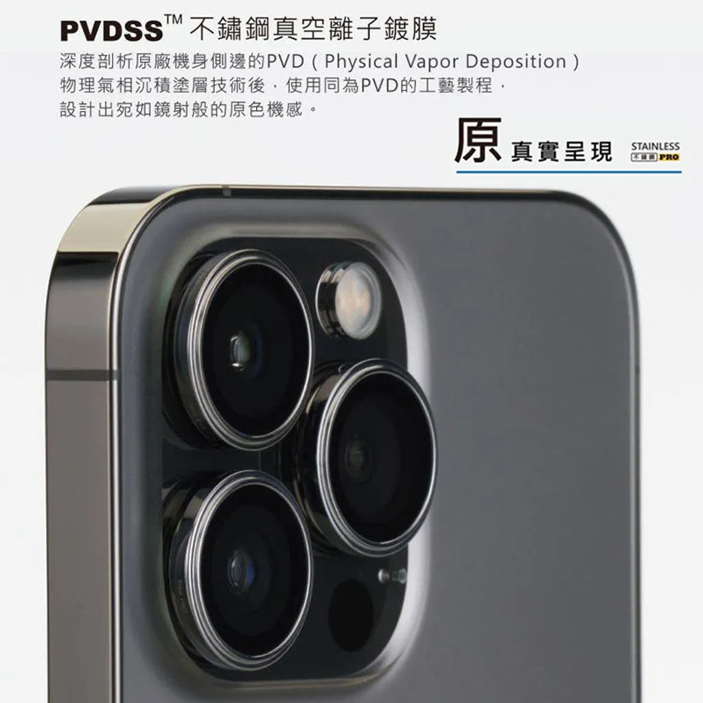 iMos iPhone 13 Pro Series 18K Gold Sapphire PVDSS™ Lens Protector (Limited Edition)