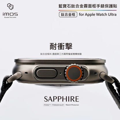 iMos Apple Watch Ultra 1/2/3 Sapphire PVDSS Titanium Alloy Watch Protector