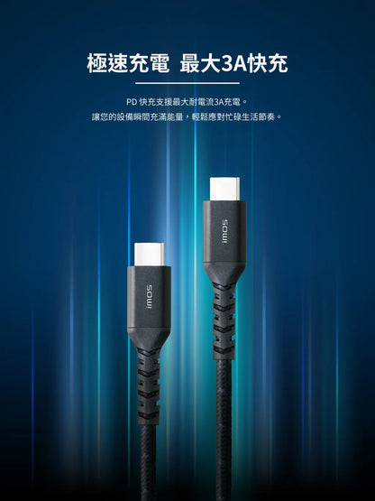 iMos 135cm 60W USB Type C to C Cable (USB 2.0)