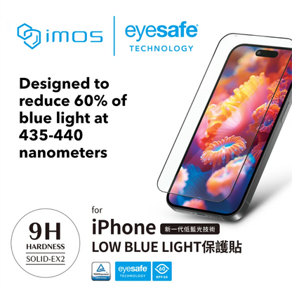iMos iPhone 15 Pro SOLID-EX2 Low Blue Light Screen Protector