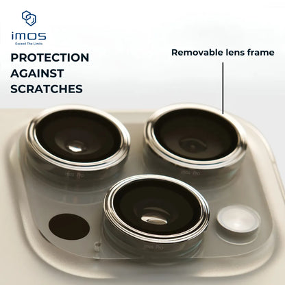 iMos iPhone 16 Pro / 16 Pro Max Sapphire PVDSS™ Stainless Steel Lens Ring